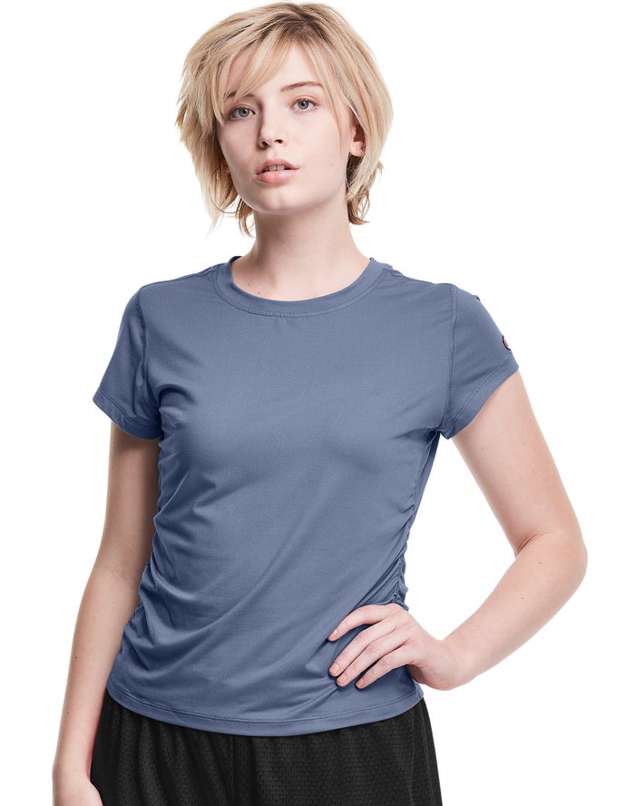 Champion Soft Touch Ruched Side T-Shirt Dames - Blauw - Belgie 7021IVSRK